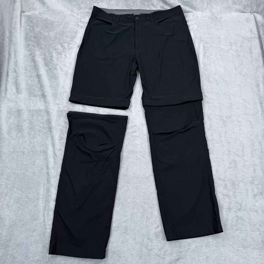 Eddie Bauer Convertible Tech Pants Men 36x31 Zip Off Hiking Trail Stretch Shorts